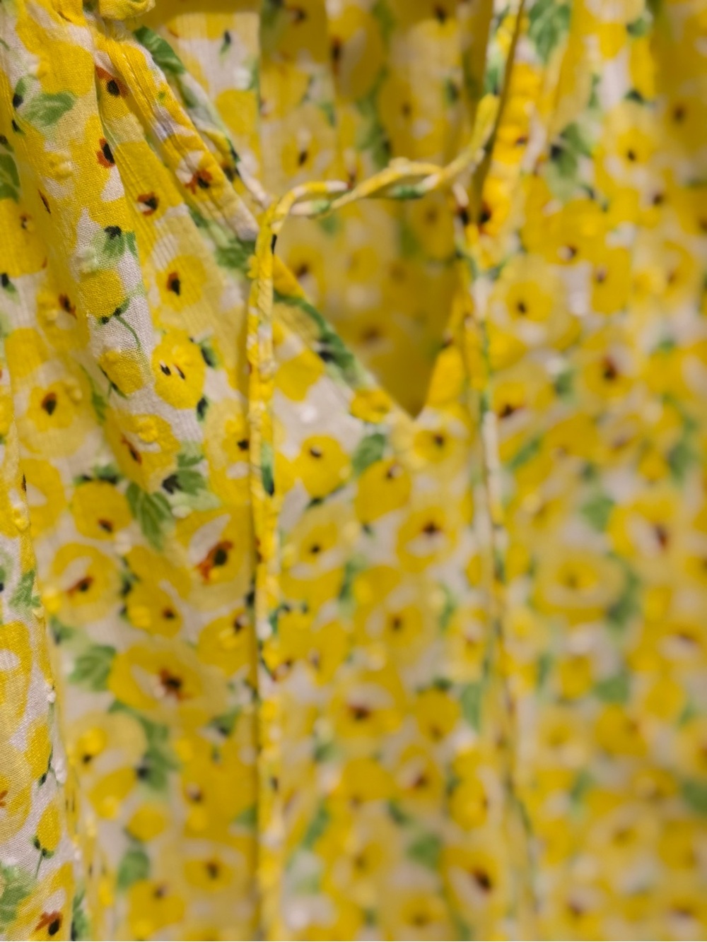 LOFT Yellow Floral Tie-Neck Peasant Top - Picture 4 of 9